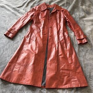 Women's Leather Trench Coat XS
